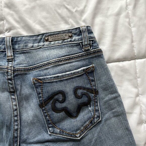 Rerock For Express Jeans Womens 8S Blue Denim Cotton Low Rise Boot Cut VTG Y2K - Picture 15 of 15